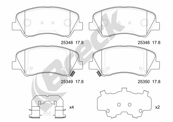 Set placute frana,frana disc 25348 00 701 00 BRECK